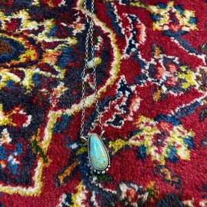 Kingman Turquoise Teardrop Necklace